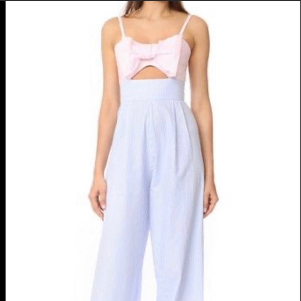 Petersyn Stripe Bow Jumpsuit - size Small